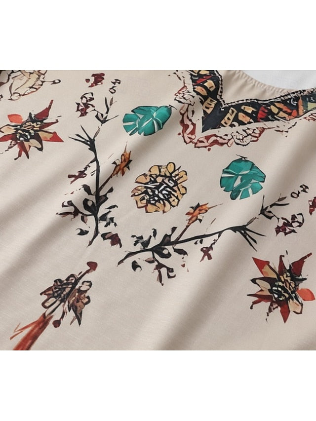 Women's Western Blouse Boho Shirt Blouse Flower Modern