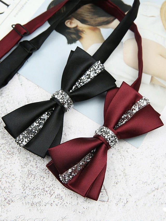 with Satin Bow Embellishment Burgundy Crystal – Elegant Tie