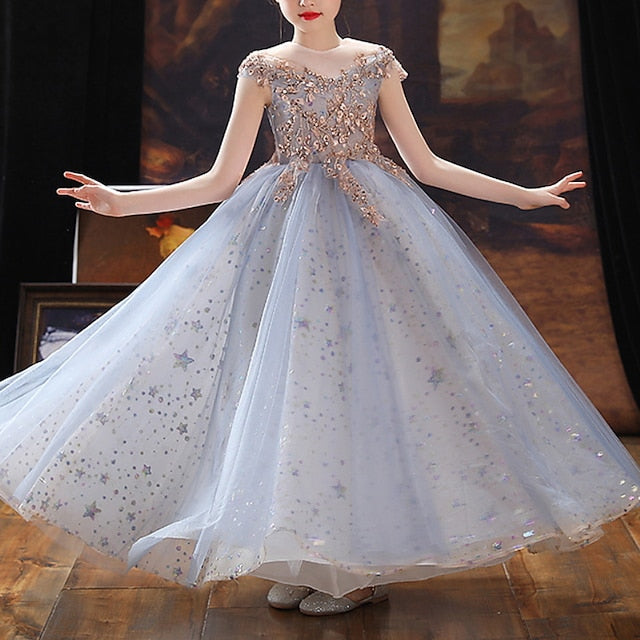 Kids Sequin Party Dress Girls' Girl Short Flower