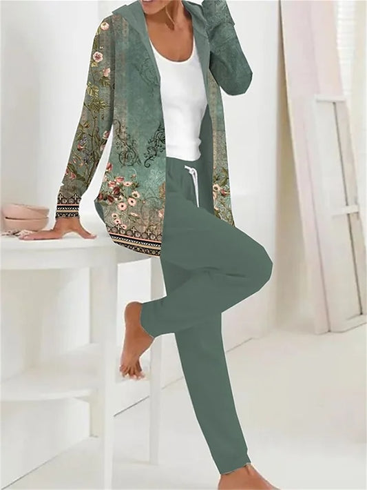 Women's 2 Pieces Hoodie Tracksuits Active Daily Pants Sets