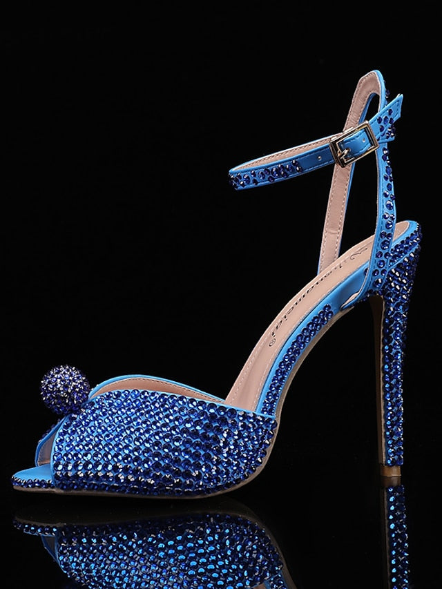 with Embellished Rhinestone Sandals Stiletto Women's Heel