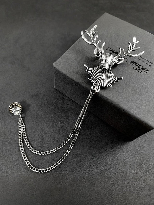 Pin Brooch Lapel with Deer Men's Christmas