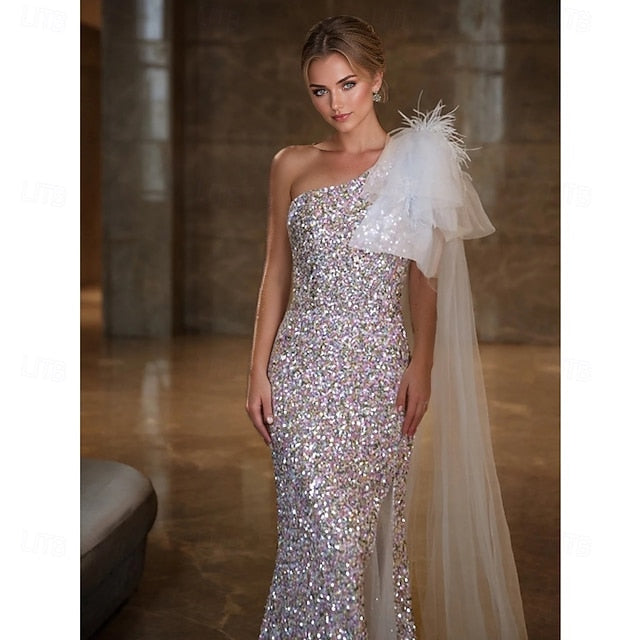 Mermaid Trumpet Sweep Brush Train Prom Dresses Elegant High