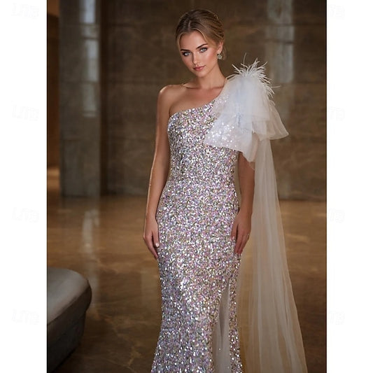 Mermaid Trumpet Sweep Brush Train Prom Dresses Elegant High