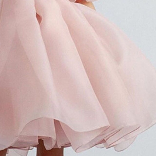 Color Dress Solid Girl Party Girls' Flower Kids