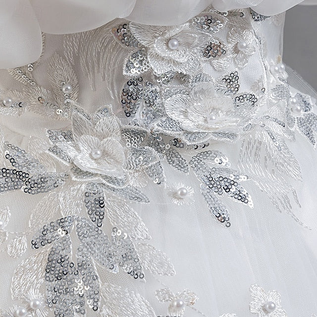 Sleeve Girls' Flower Wedding Party Kids Floral Dress Short