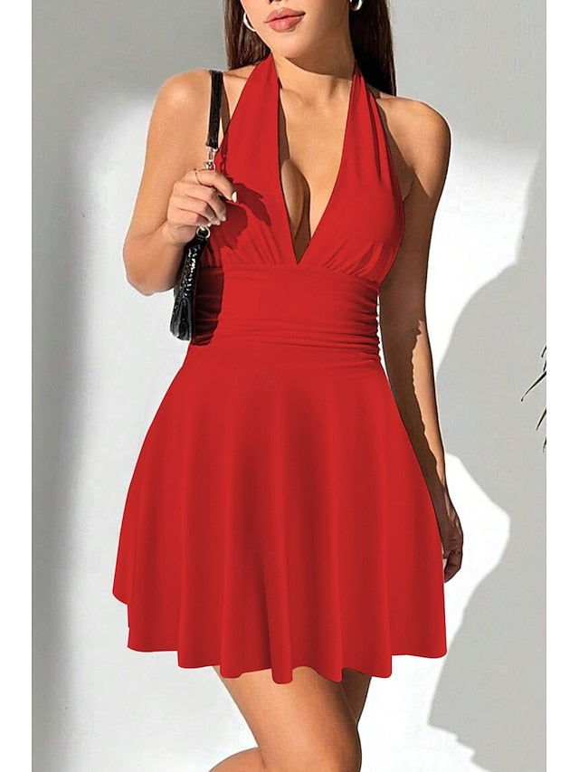 Women's Mini Dress White Dress Graduation Dress Fashion