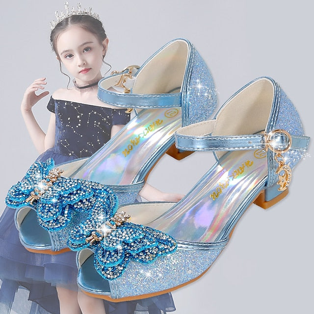 Silver Bowknot Princess – Glitter Shoes Girls' Sparkly