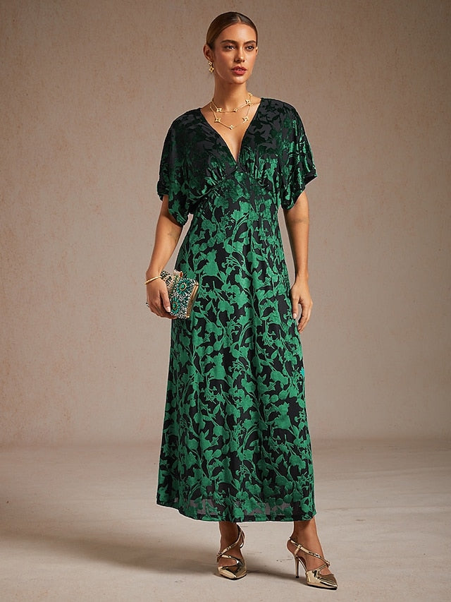 Women's Velvet Midi Dress Sheath Dress Elegant Party Party