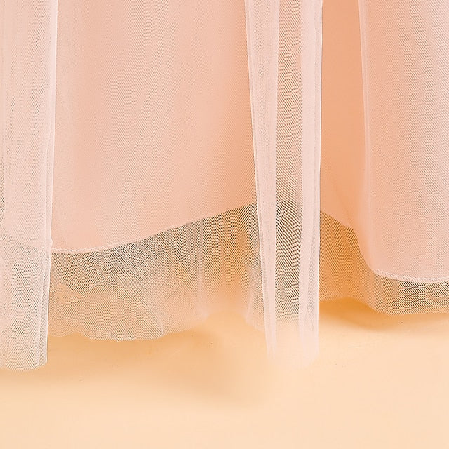 Kids Formal Sleeveless Party Girls' Color Solid Dress