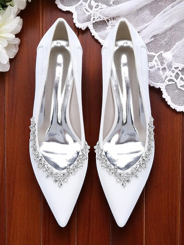 Satin Pumps Women's Pink Heel Wedding Block