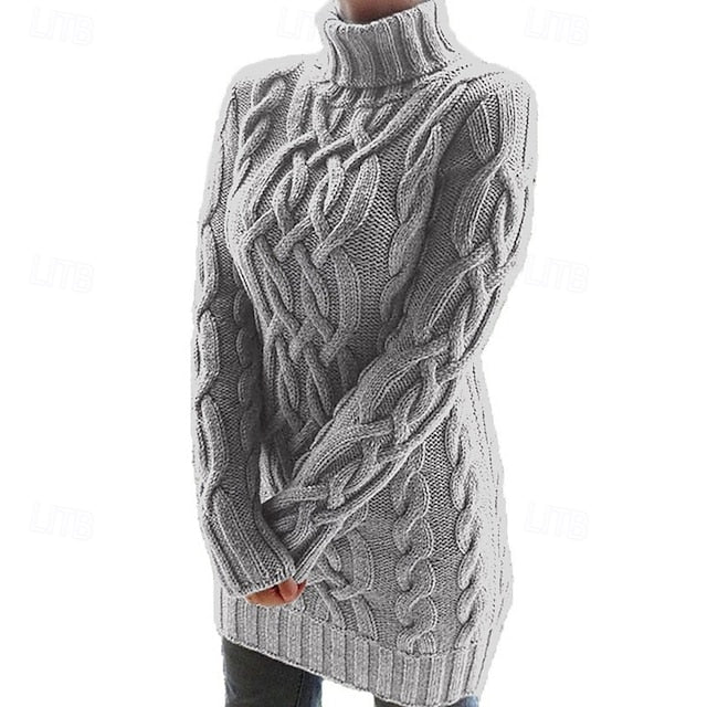 Women's Sweater Pullover Fashion Soft Solid Color Cable