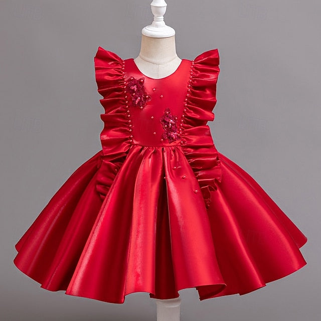 Girls' Toddler Sleeveless Wedding Dress Floral Party