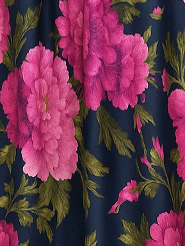 A-Line Bride Mother Floral Gown Elegant of Print Evening the