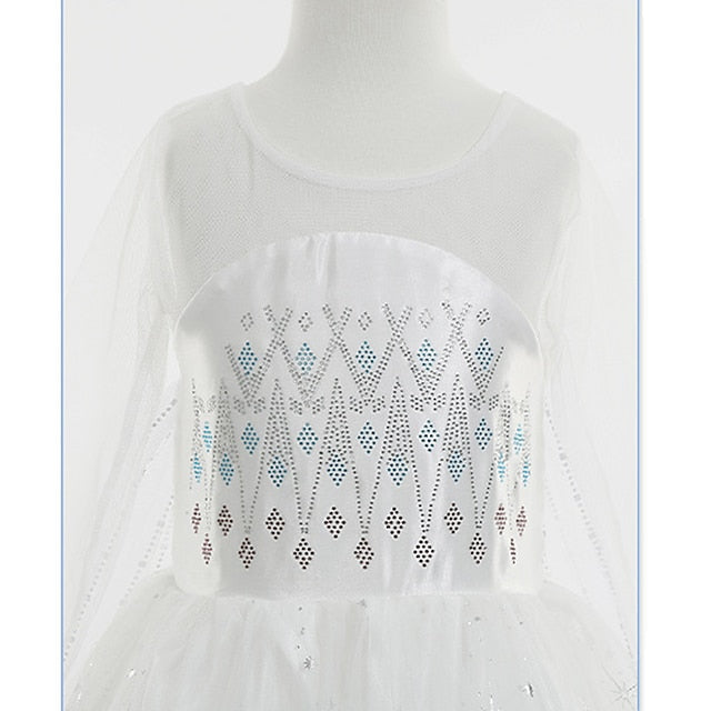 Princess Frozen Girl Flower Vacation Elsa Dress Fairytale