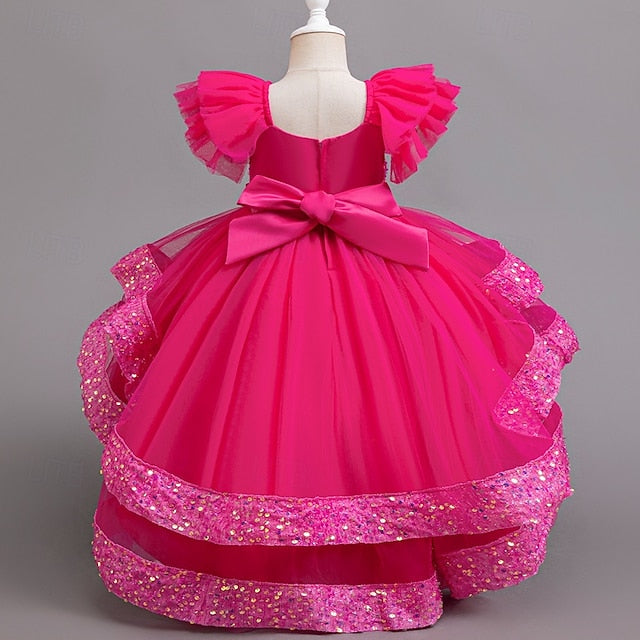 Dress Wedding Party Sequin Special Sleeveless Kids Girls'