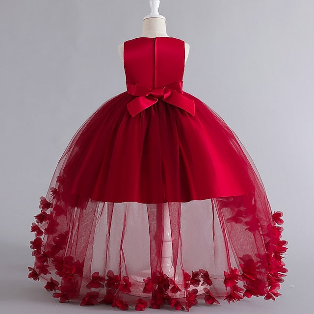 Sleeveless Solid Girls' Color Party Toddler Dress