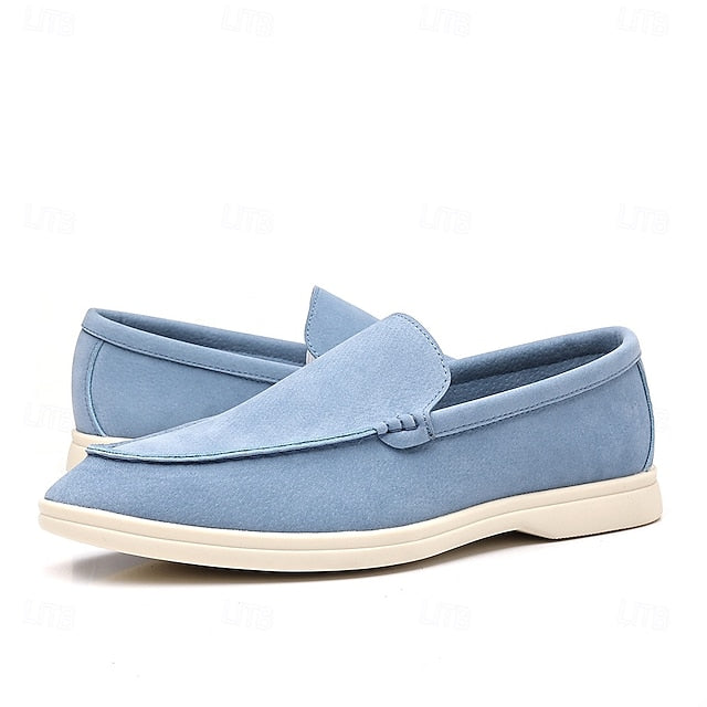Light Men's – Loafers Faux Blue Slip-On Casual Breathable