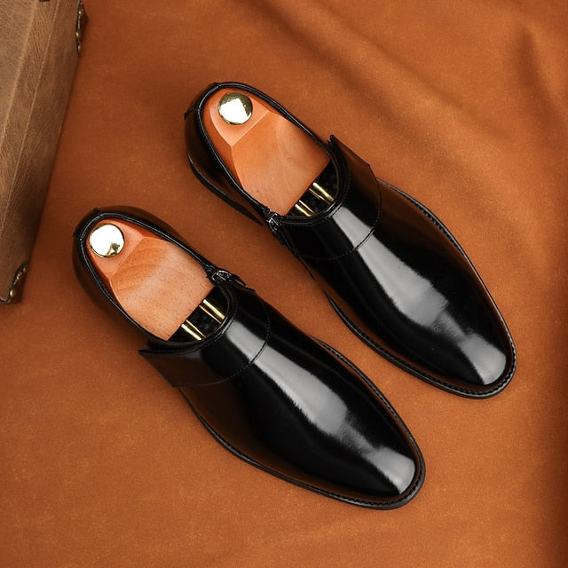 Shoes Slip-On Business Loafers Brown Men's Leather