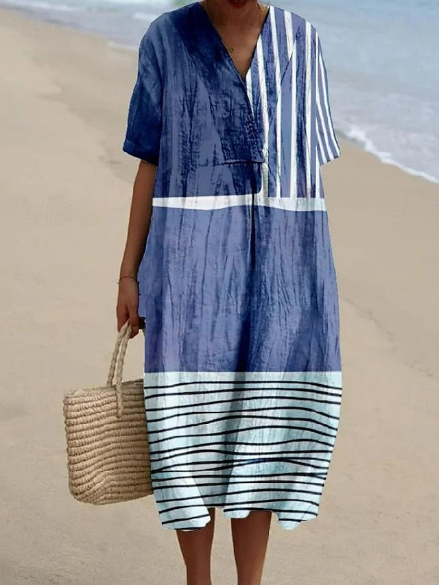 Women's Midi Dress Sundress Vacation Casual Beach Daily
