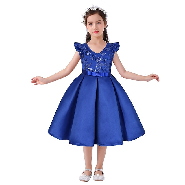 Sleeveless Formal Party Dress Girls' Kids Color Solid