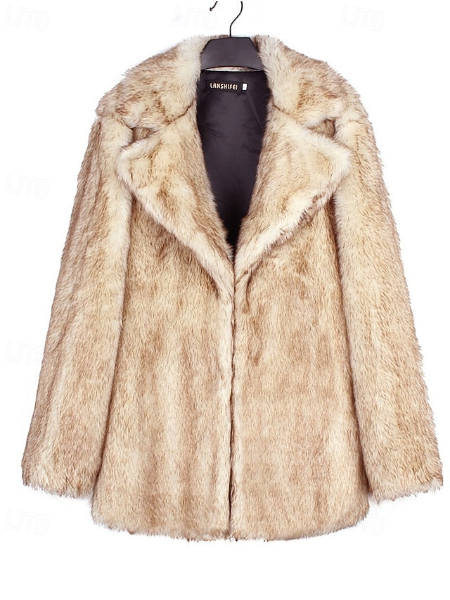 Warm Women's Fur Furs Faux Comfortable Coat
