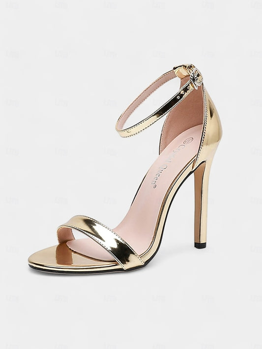 Wedding Women Sandals Heel – Stiletto for Metallic Sleek