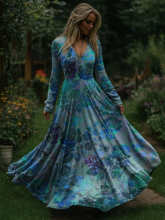 Christmas Women's Maxi Dress Pleated Dress Party Casual