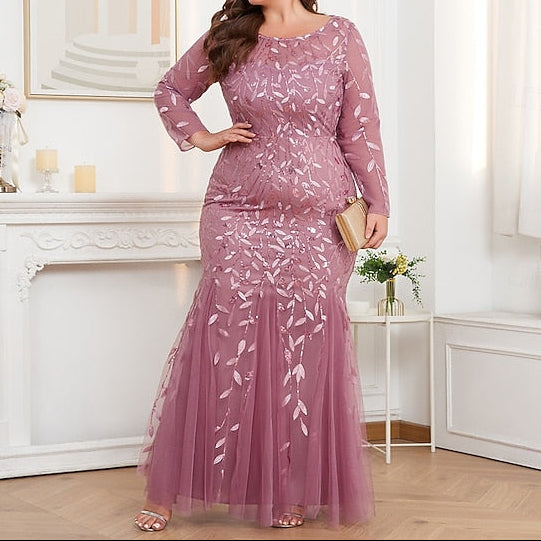 Dress Floor Sparkle / Gown Trumpet Formal Mermaid Evening