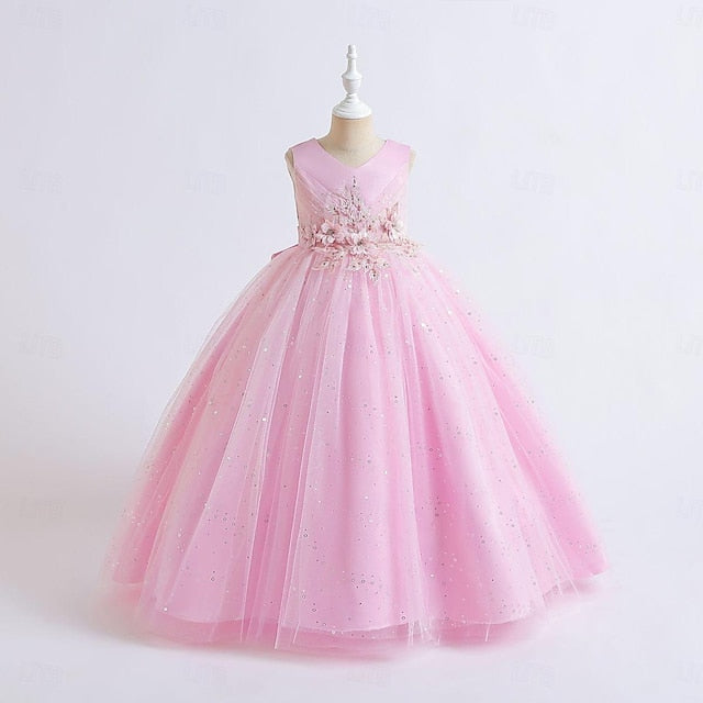 Girls' Kids Color Solid Flower Girl Dress Party