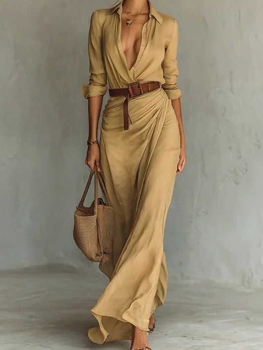 Women's Long Dress Maxi Dress Shirt Dress Modern Daily