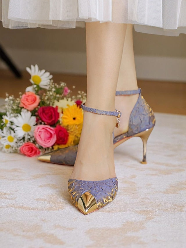 Gold Women's with and Pointed Heels Satin Accents Toe Beige