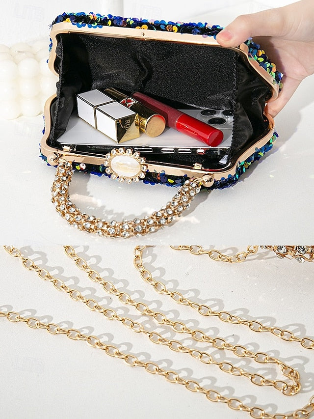 Women's – Vintage Evening Bag Embellished Clutch Sequin
