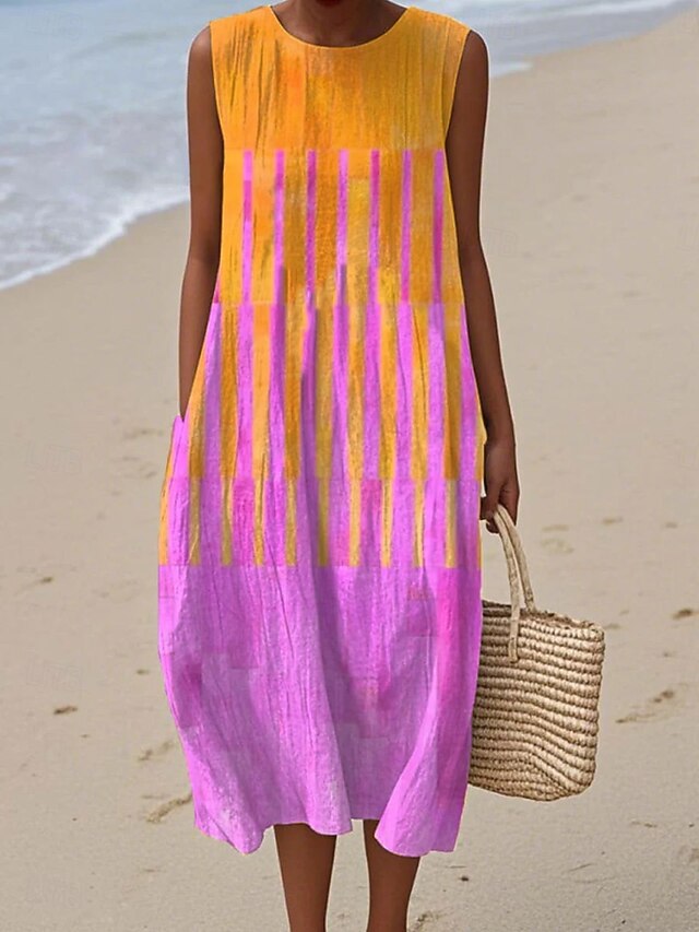 Women's Midi Dress Sundress Shift Dress A Line Dress