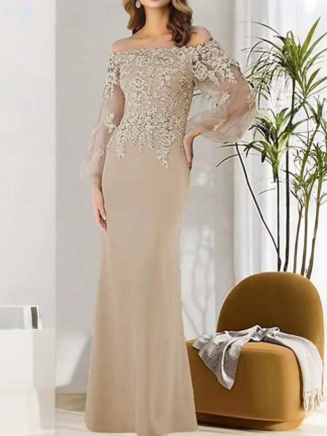 the Elegant Off Dress Mermaid Shoulder Bride Trumpet of / Mother