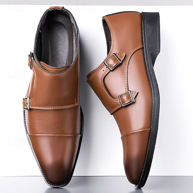 Double Monk Leather – Elegant Strap Men's Shoes