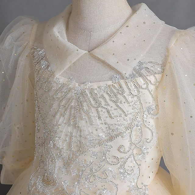 Solid Dress Flower Party Girl Color Girls' Kids Half