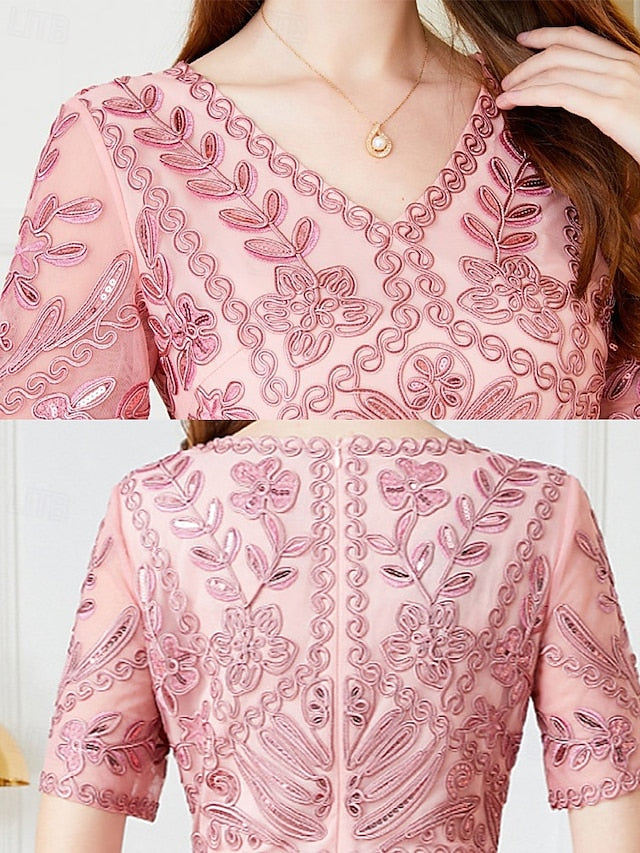 V Elegant Mother Dress A-Line the Vintage Party Bride of