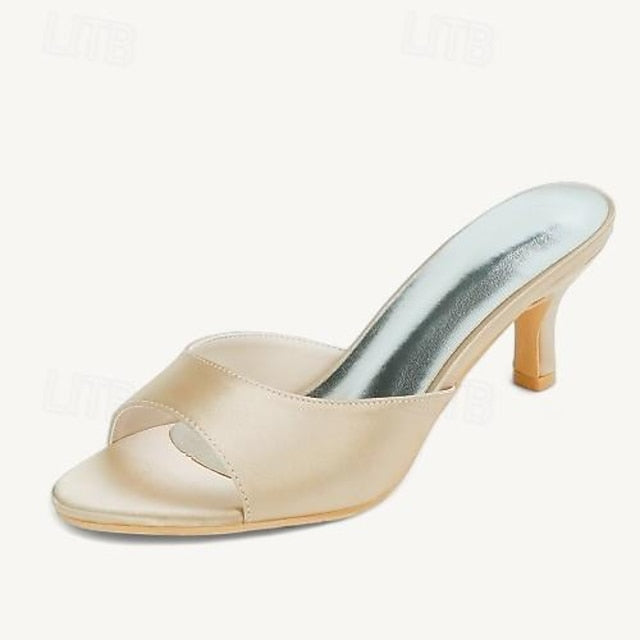 Wedding Women's Toe Kitten Shoes Open Heel Sandals