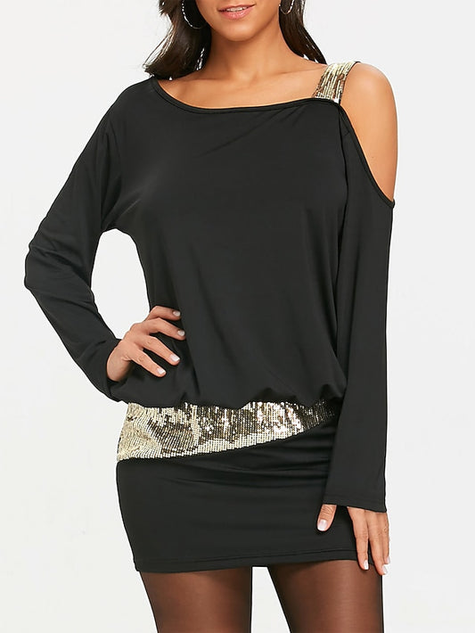 Women's Mini Dress Black Dress Sequin Dress Party Dress