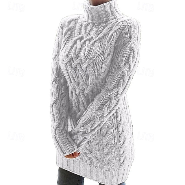 Women's Sweater Pullover Fashion Soft Solid Color Cable