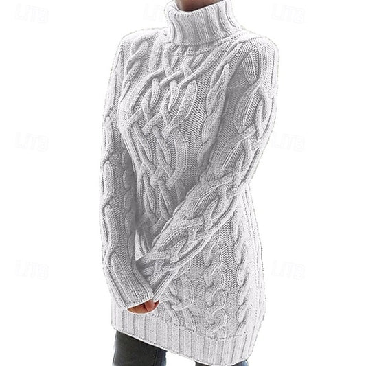 Women's Sweater Pullover Fashion Soft Solid Color Cable