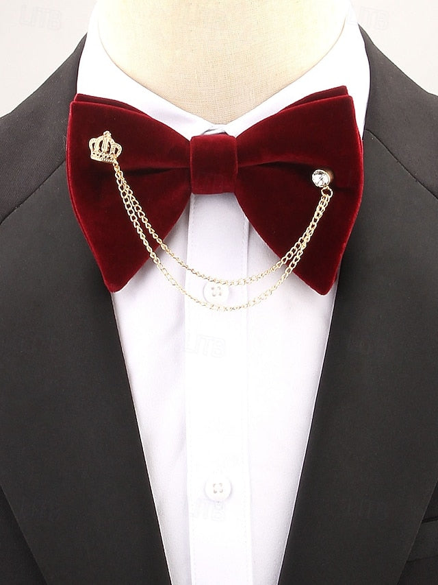 with Tie Velvet Crown Detail Men's – Chain Bow and