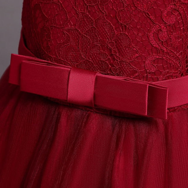 Kids Floral Plain Dress Girls' A Party Line Little