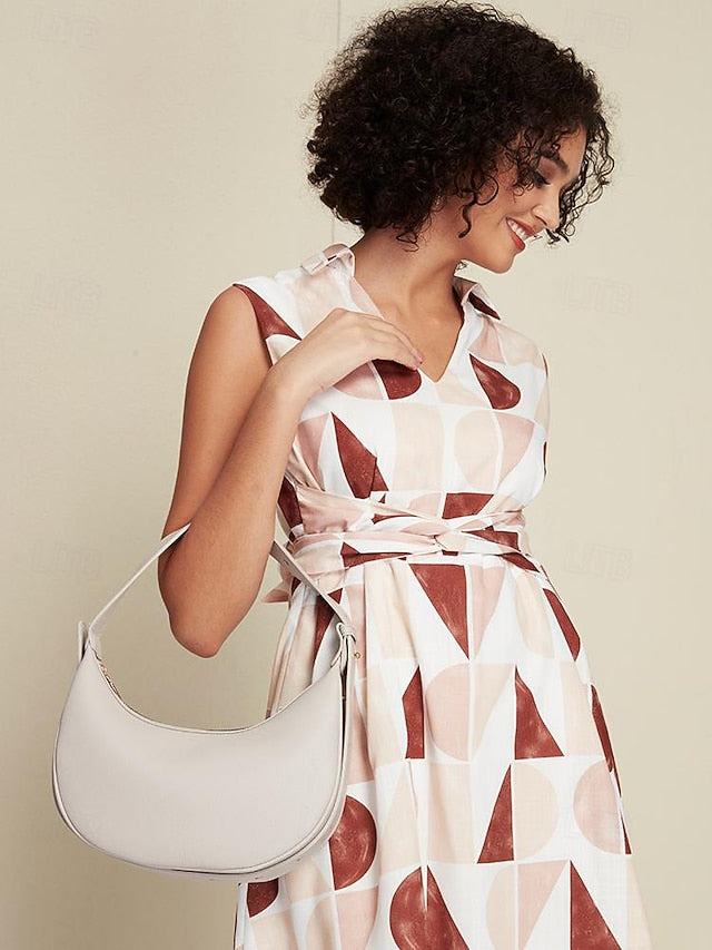 Shoulder Bag Crescent Stylish - Elegant Women&#39;s White