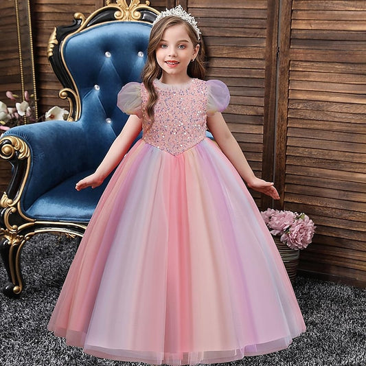 Girl Kids Sequin Party Flower Girls' Dress