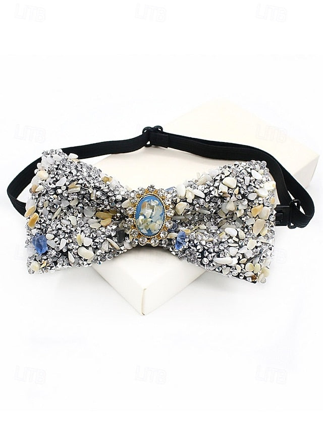 Adjustable Strap Luxury Bow Gemstone Men's Tie with –