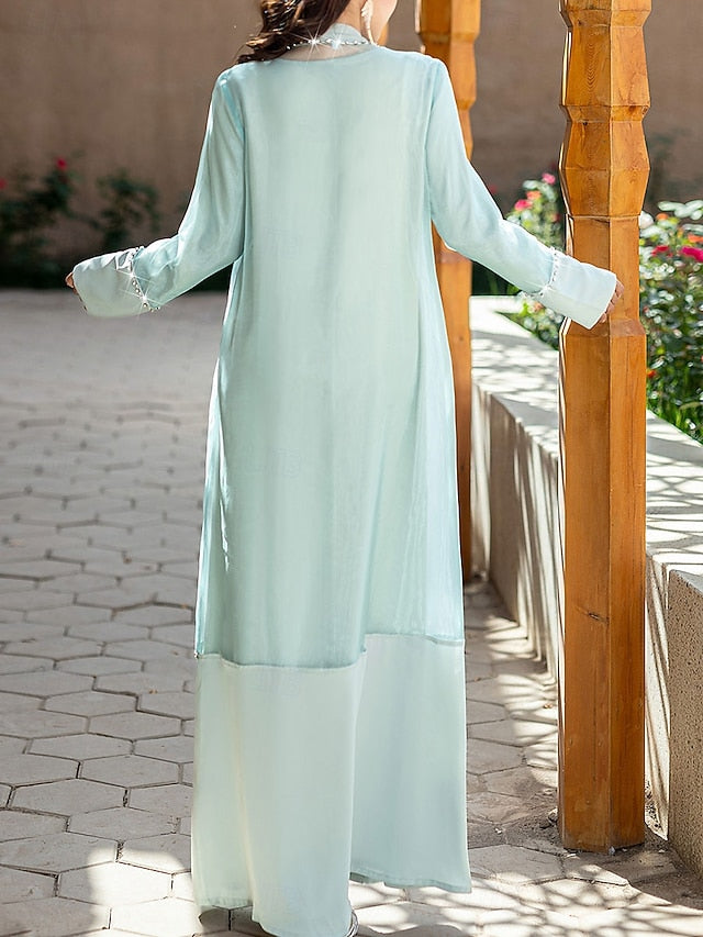 Elegant the of Vintage Mother Crew Bride Neck Dress Floor A-Line