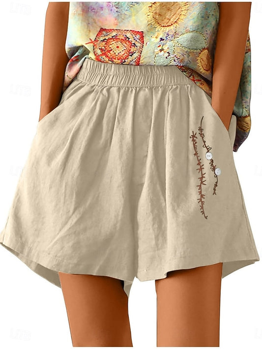 Women's Cotton Linen Shorts Shorts Beach Shorts Baggy