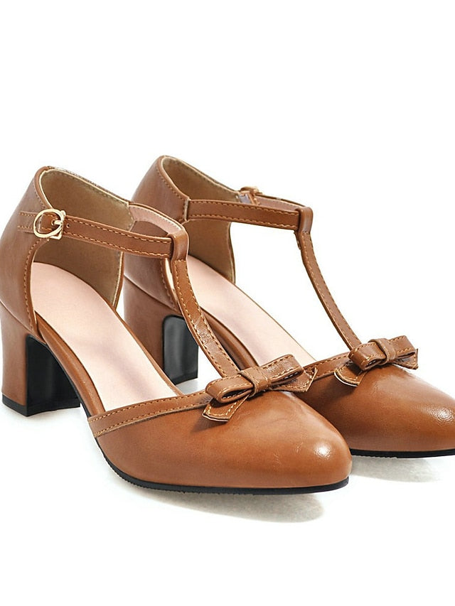 1950s 20s T-strap Vintage Chunky Heels Roaring Shoes Retro heels